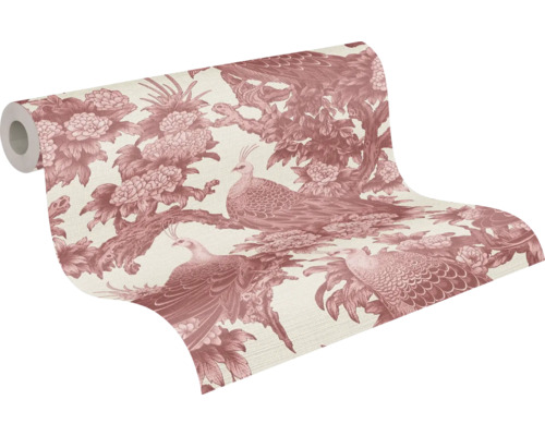 Rouleau de papier peint avec motif d''oiseaux et de fleurs