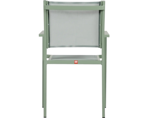 Chaise de jardin avec accoudoirs en aluminium et tissu textile