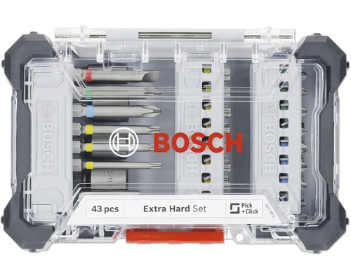 Bosch Extra Hart Set mit 43 Teilen in transparenter Aufbewahrungsbox
