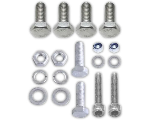 Assortiment de vis, écrous et rondelles en métal