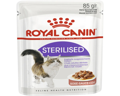 Katzenfutter Royal Canin Sterilised in Sauce 4x12x85 g Royal Canin Katzennahrung für kastrierte, ausgewachsene Katzen, 85 Gramm