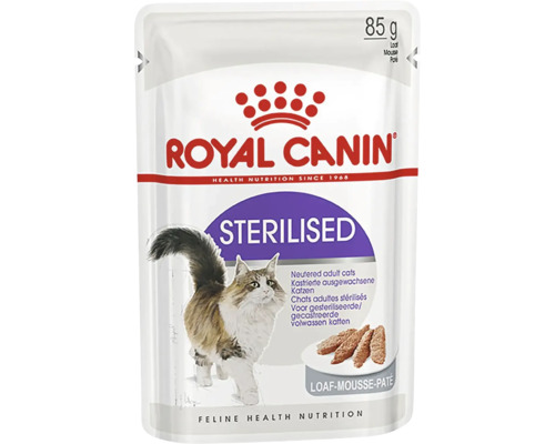 ROYAL CANIN Nassfutter Katze FHN Sterilised mousse 85 g Royal Canin Katzenfutter für sterilisierte Katzen im 85 Gramm Beutel