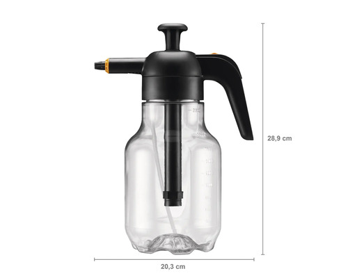 Drucksprühgerät mit einem Fassungsvermögen von zwei Litern und einer Höhe von 28,9 Zentimetern