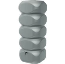 Grauer Regenwassertank mit Auslaufhahn