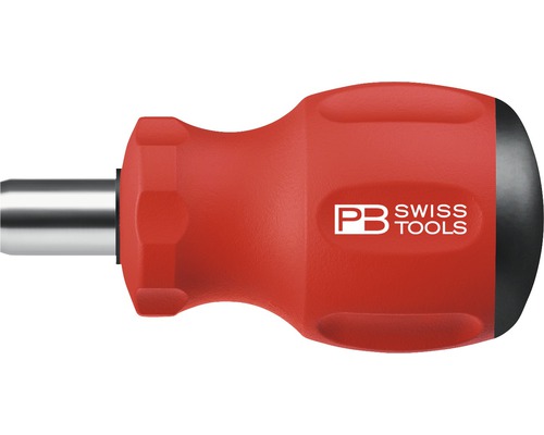 PB Swiss Tools Support universel pour embouts de précision C6 PB 8452.M-10 Tournevis court avec manche en plastique et logo PB Swiss Tools