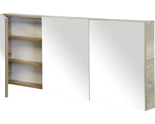 Armoire de toilette à deux portes et étagères