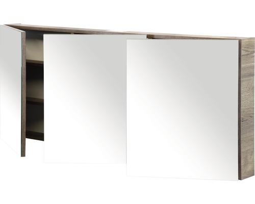 Armoire de toilette à trois portes avec étagères intérieures