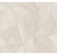 Papier peint intissé géométrique aspect bois