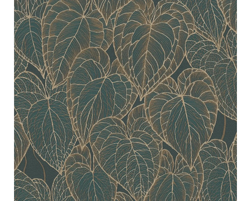 Vliestapete 78128-1 Daniel Hechter 7 Blätter dunkelgrün metallic Tapete mit Blätterdesign für Wandgestaltung