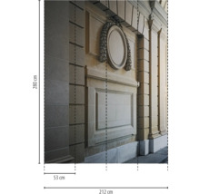 Marmorwand mit dekorativen Elementen, Abmessungen 280 x 212 x 53 cm