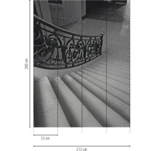 Fototapete mit Marmortreppe und filigranem Geländer, Maße 280 x 212 cm