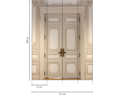 Porte double avec cadre de porte, largeur totale 212 cm, hauteur 280 cm, largeur du cadre 53 cm
