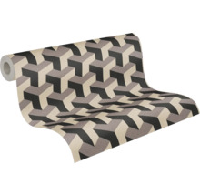 Rouleau de papier peint avec motif graphique 3D