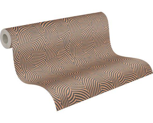 Rouleau de papier peint avec motif géométrique à rayures