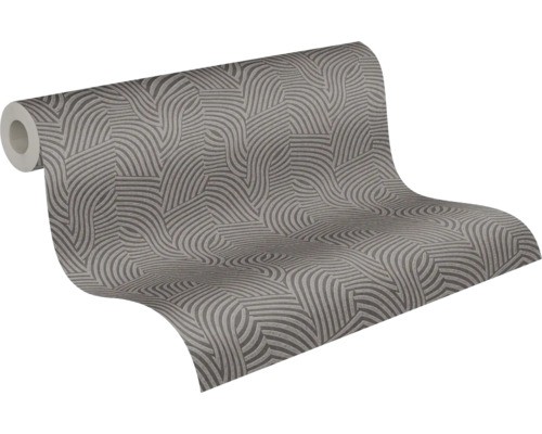 Papier peint intissé 78153-3 Daniel Hechter 7 motif lignes vagues gris Rouleau de papier peint avec motif abstrait