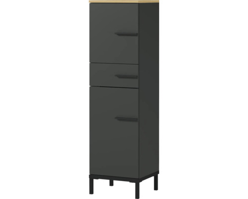 Germania Midischrank GW-YONKERS BxHxT 34 x 123 x 34 cm Frontfarbe graphit Badezimmerschrank mit Türen und Schubladen