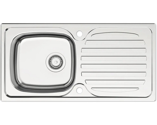 Spüle aus Edelstahl mit Abtropffläche
