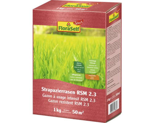 Gazon résistant FloraSelf Select RSM 2.3 1 kg / 50 m² FloraSelf Gazon à usage intensif RSM 2.3 pour environ 50 mètres carrés