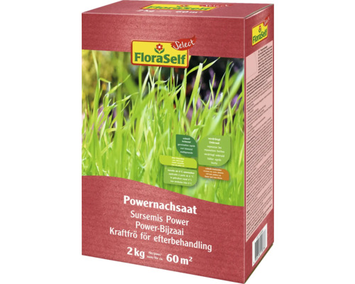 Gazon de réensemencement et de réparation FloraSelf Select Powernachsaat enrobé 2 kg / 60 m²