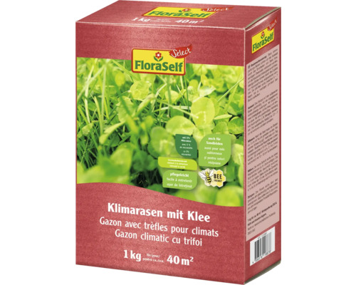 Klimarasen mit Klee FloraSelf Select 1 kg / 40 m² FloraSelf Klimarasen mit Klee, 1 Kilogramm für circa 40 Quadratmeter