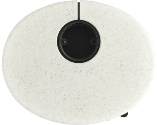 Runder Tisch mit integrierter Steckdose von oben