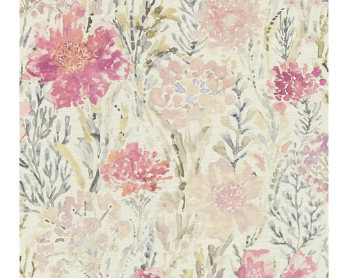 Papier peint intissé 39695-2 Aquarell Dreams fleurs blanc rose Papier peint floral avec motif floral