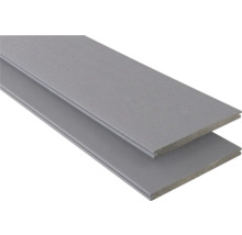 Lame de terrasse Konsta en bois composite Xtra profilé plein gris clair mat 18x260 mm (au mètre à partir de 1,00 m jusqu'à 6,00 m max.)