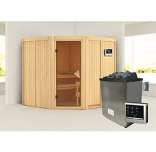 Sauna d''intérieur avec poêle de sauna et commande