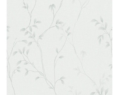 Vliestapete 39767-3 Pure Elegance Blätterranke weiß grau Tapete mit Blätterrankenmuster