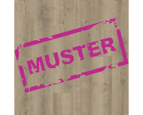 Handmuster zu Designboden Modular ONE Eiche Pure perlgrau Langdiele Landhausdiele Klickverbindung 2200 x 235 x 8,0 mm Muster eines Laminatbodens