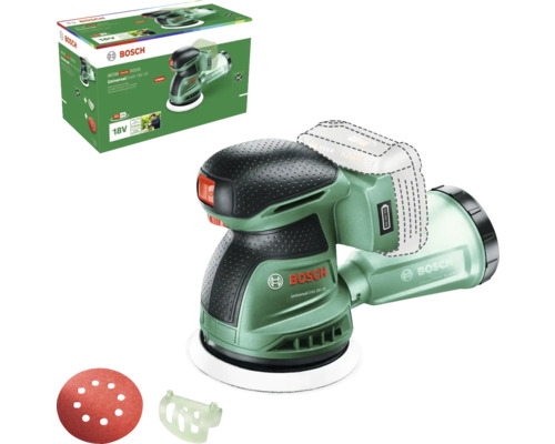 Bosch Akku Excenterschleifer UniversalOrbit 18V-20 ohne Akku und Ladegerät Bosch Exzenterschleifer UniversalOrbit 18V-20 mit Zubehör und Verpackung