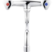 Robinet avec marquages rouge et bleu pour eau chaude et froide