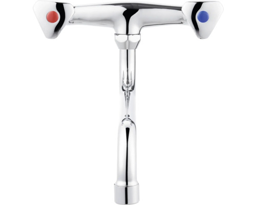 Robinet avec marquages rouge et bleu pour eau chaude et froide