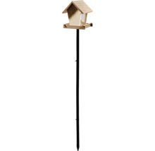 Mangeoire en bois avec support noir pour le jardin