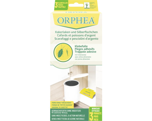 Orphea Kakerlaken- und Silberfischfalle Orphea Klebefalle gegen Kakerlaken und Silberfischchen, gebrauchsfertig ohne Insektizide