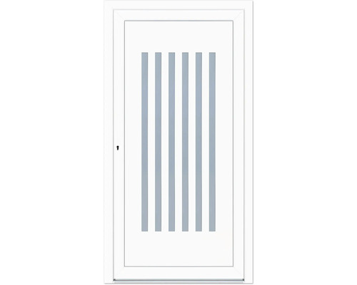 Weiße Innentür mit vertikalen Streifen