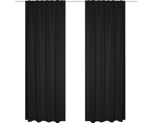 Verdunklungsvorhang mit Universalband Black schwarz 135x245 cm 2er-Set