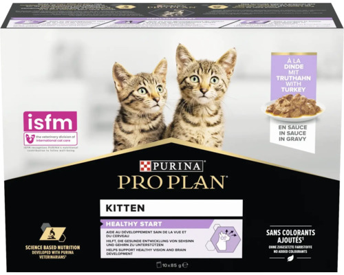 Purina Pro Plan Kitten Healthy Start nourriture pour chatons à la dinde, 10 x 85 grammes