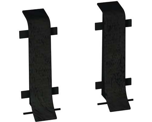 Connecteur Prinz pour plinthes à clipser ardoise 50 mm x 22 mm Deux clapets de tuyau de descente noirs