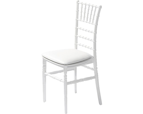 Coussin VEBA aspect cuir 41 x 40,5 cm blanc Chaise Chiavari blanche avec assise rembourrée
