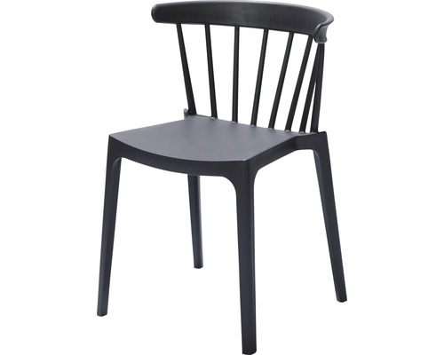 Chaise noire avec dossier à barreaux