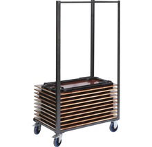 Chariot de transport de tables avec tables pliantes