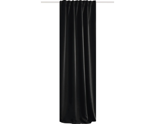 Rideau acoustique rideau thermique avec ruban combiné Acustico noir 135x245 cm Rideau occultant noir sur tringle à rideaux