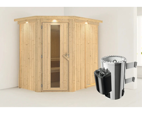 Ecksauna mit Saunaofen