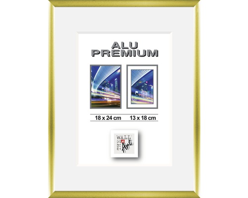 Bilderrahmen Alu Duo gold matt 18x24 cm
