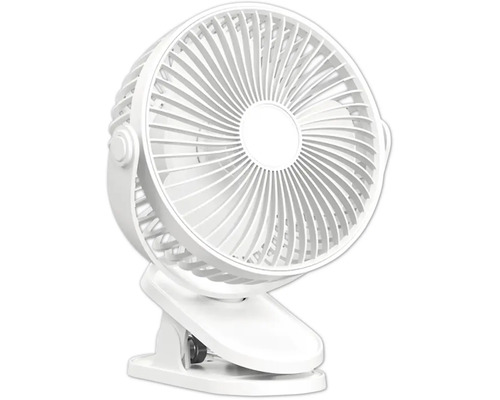 Weißer Ventilator mit Klemme