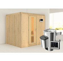 Sauna avec poêle de sauna et commande de sauna