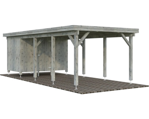 Einzelcarport Palmako Karl 23,1 m² inkl. Geräteraum 315 x 732 cm tauchgrundiert grau Einzelcarport Palmako Karl 23,1 m² inkl. Geräteraum 315 x 732 cm tauchgrundiert grau