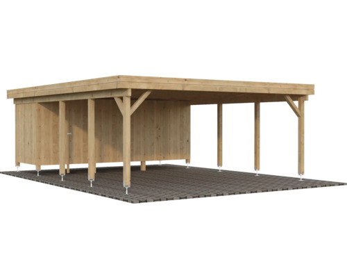 Doppelcarport Palmako Karl 40,6 m² inkl. Geräteraum 555 x 732 cm tauchgrundiert braun Doppelcarport Palmako Karl 40,6 m² inkl. Geräteraum 555 x 732 cm tauchgrundiert braun