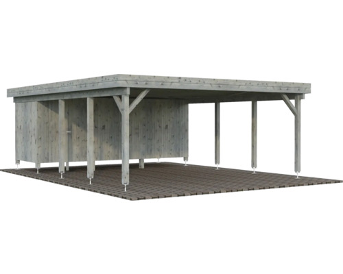 Doppelcarport Palmako Karl 40,6 m² inkl. Geräteraum 555 x 732 cm tauchgrundiert grau Doppelcarport Palmako Karl 40,6 m² inkl. Geräteraum 555 x 732 cm tauchgrundiert grau
